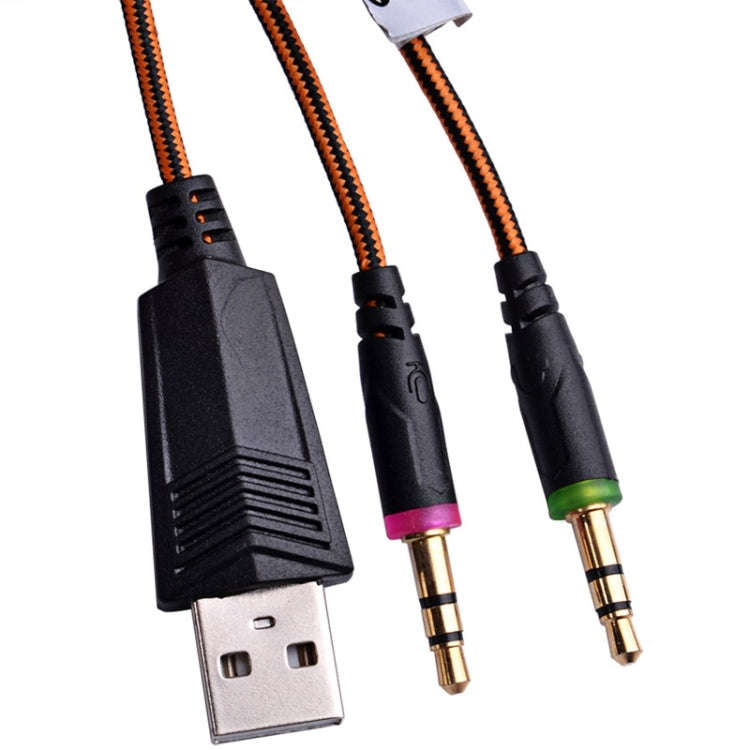 EACH G2000 Over-ear Stereo Bass Gaming Headset with Mic & LED Light for Computer, Cable Length: 2...
