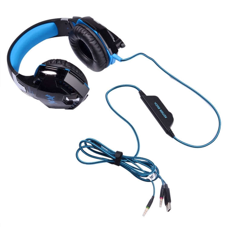 EACH G2000 Over-ear Stereo Bass Gaming Headset with Mic & LED Light for Computer, Cable Length: 2...