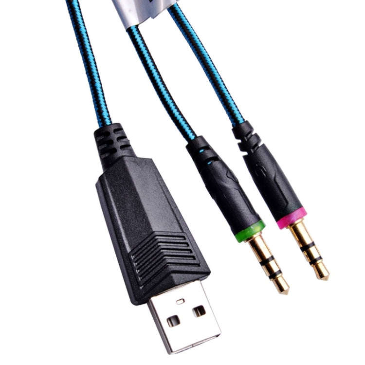 EACH G2000 Over-ear Stereo Bass Gaming Headset with Mic & LED Light for Computer, Cable Length: 2...