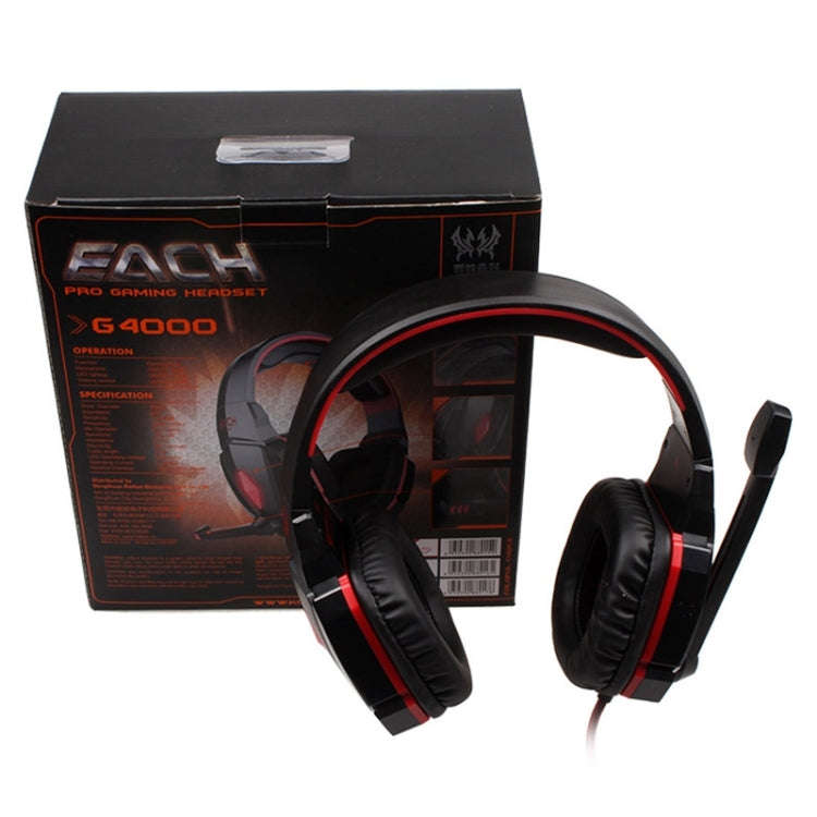 EACH G4000 Stereo Gaming Headset with Mic Volume Control & LED Light for Computer, Cable Length: ...