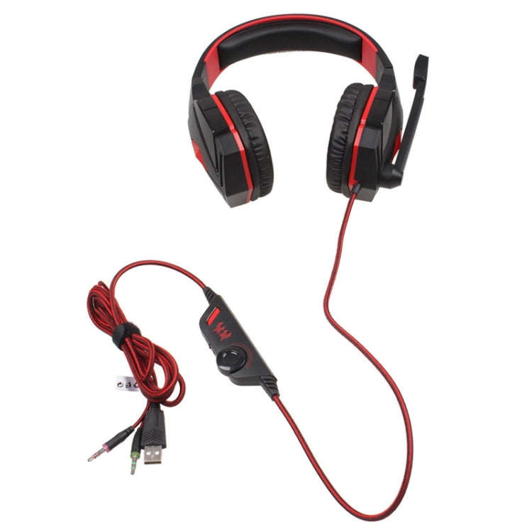 EACH G4000 Stereo Gaming Headset with Mic Volume Control & LED Light for Computer, Cable Length: ...