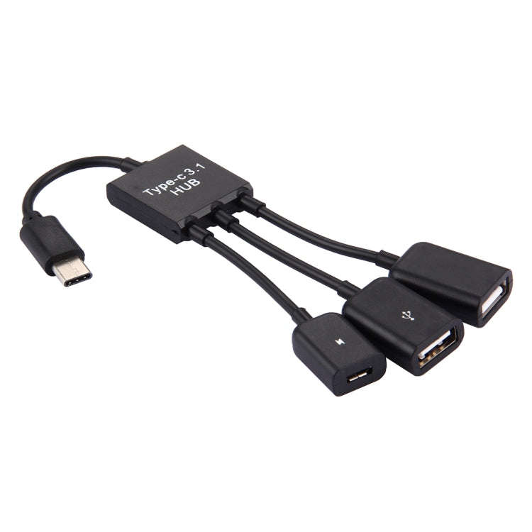 17.8cm 3 Ports USB-C / Type-C 3.1 OTG Charge HUB Cable, For Galaxy S8 & S8 + / LG G6 / Huawei P10...