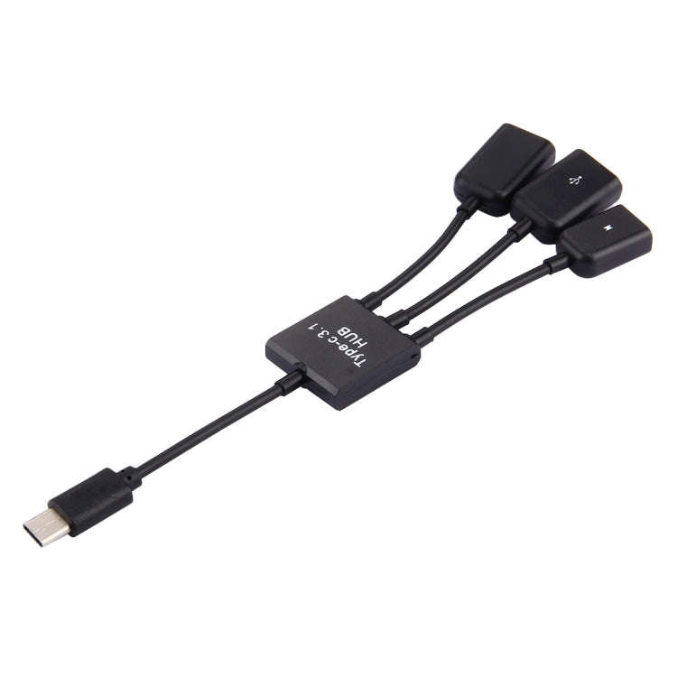 17.8cm 3 Ports USB-C / Type-C 3.1 OTG Charge HUB Cable, For Galaxy S8 & S8 + / LG G6 / Huawei P10...