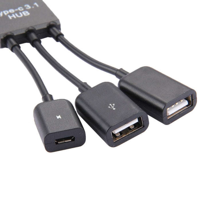 17.8cm 3 Ports USB-C / Type-C 3.1 OTG Charge HUB Cable, For Galaxy S8 & S8 + / LG G6 / Huawei P10...