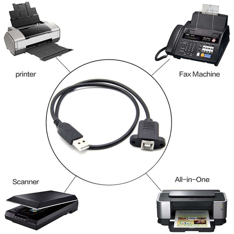 USB 2.0 Male to USB 2.0 Type-B Female Printer / Scanner Adapter Cable for HP, Dell, Epson, Length...