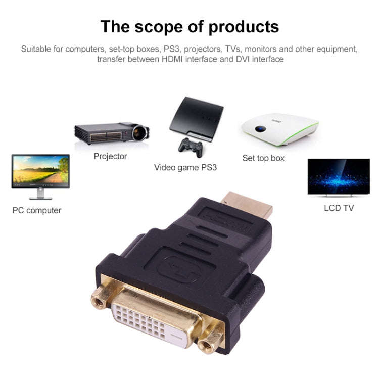 Gold Plated HDMI 19 Pin Male to DVI 24+1 Pin Female Adapter