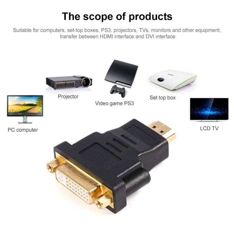 Gold Plated HDMI 19 Pin Male to DVI Female Adapter(Black)