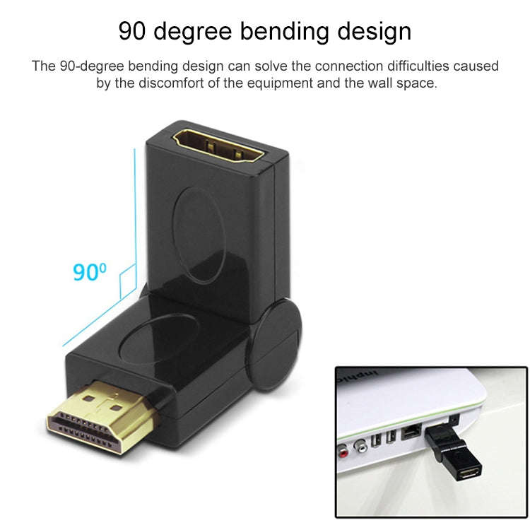 HDMI 19 Pin Male to HDMI 19Pin Female SWIVEL (180 Degree) Adaptor (Gold Plated)(Black)