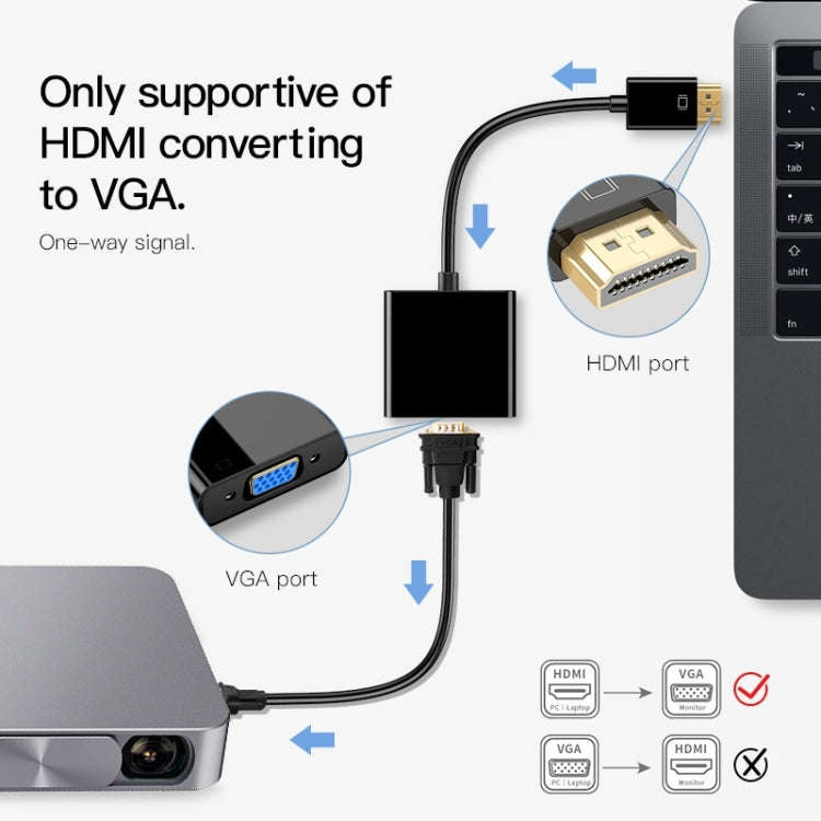 20cm HDMI 19 Pin Male to VGA Female Cable Adapter(White)