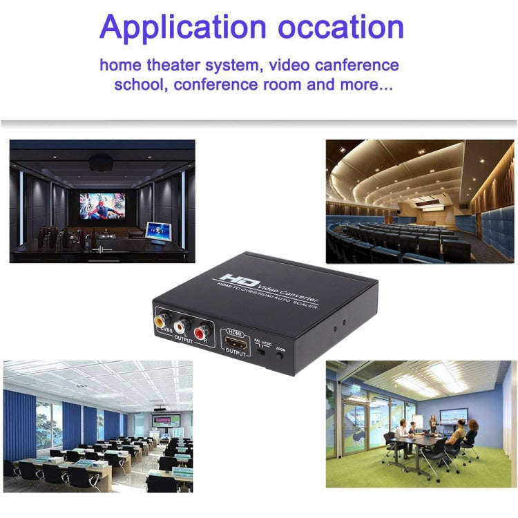NK-10II HDMI to HDMI/CVBS /AV Scaler Box Video Converter(Black)