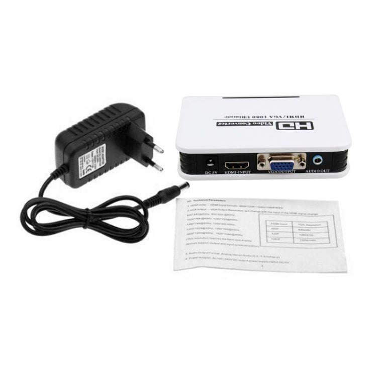 1080P HDMI to VGA adapter Digital to Analog Video Audio Converter Cable for Xbox 360 PS3 PS4 PC L...