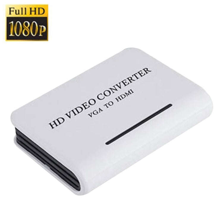 1080P Audio VGA to HDMI HD HDTV Video Converter(White)