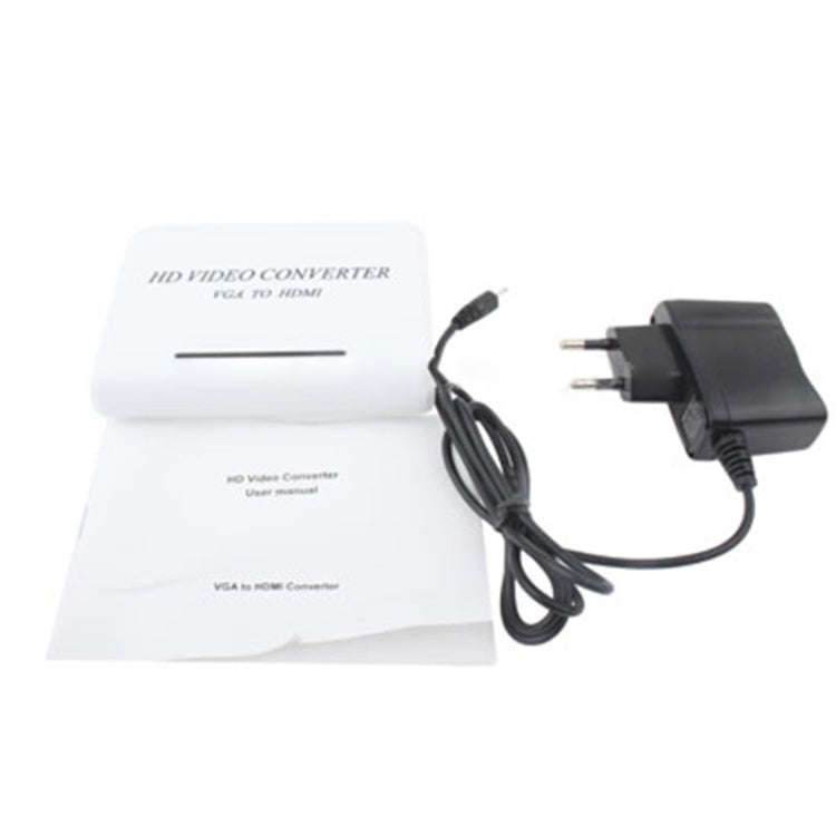 1080P Audio VGA to HDMI HD HDTV Video Converter(White)