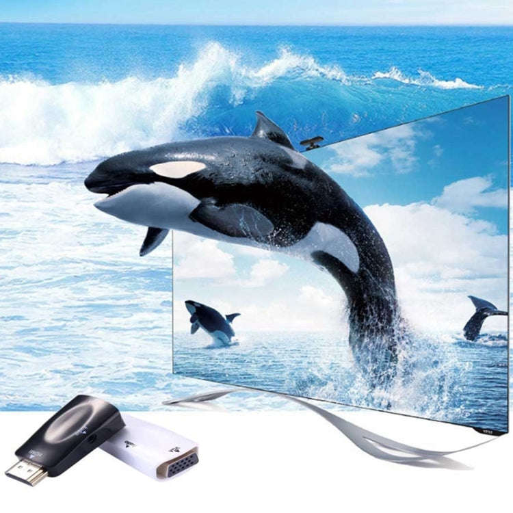 Full HD 1080P HDMI to VGA and Audio Adapter for HDTV / Monitor / Projector(Black)