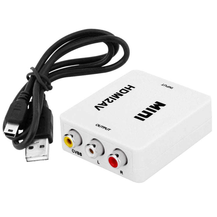 VK-126 MINI HDMI to CVBS/L+R Audio Converter Adapter (Scaler)(White)