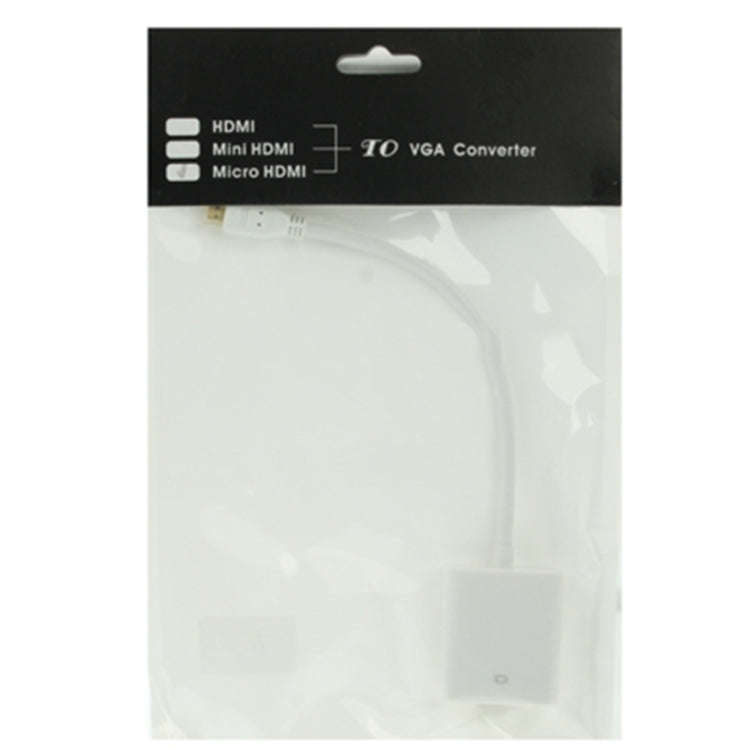22cm Micro HDMI Male to VGA Female Video Adapter Cable, Support Full HD 1080P