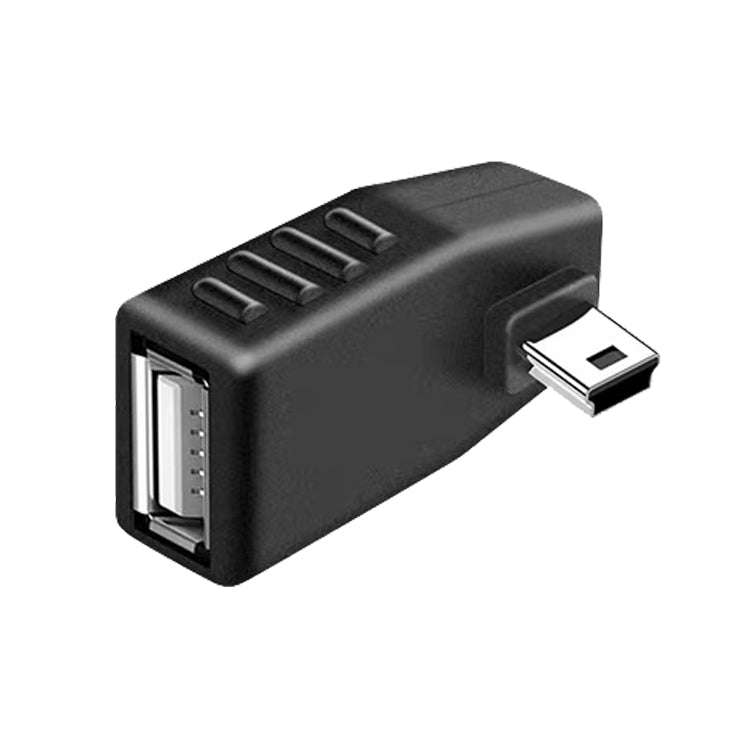 Mini USB Male to USB 2.0 AF Adapter with 90 Degree Right Angled, Support OTG Function(Black)