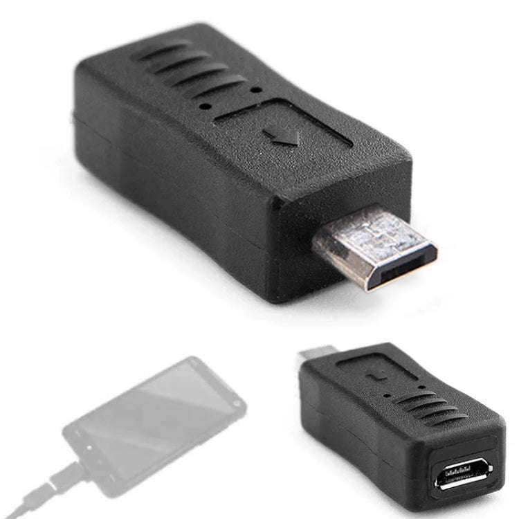 USB 2.0 Micro USB Male to Female Adapter for Galaxy S IV / i9500 / S III / i9300(Black)