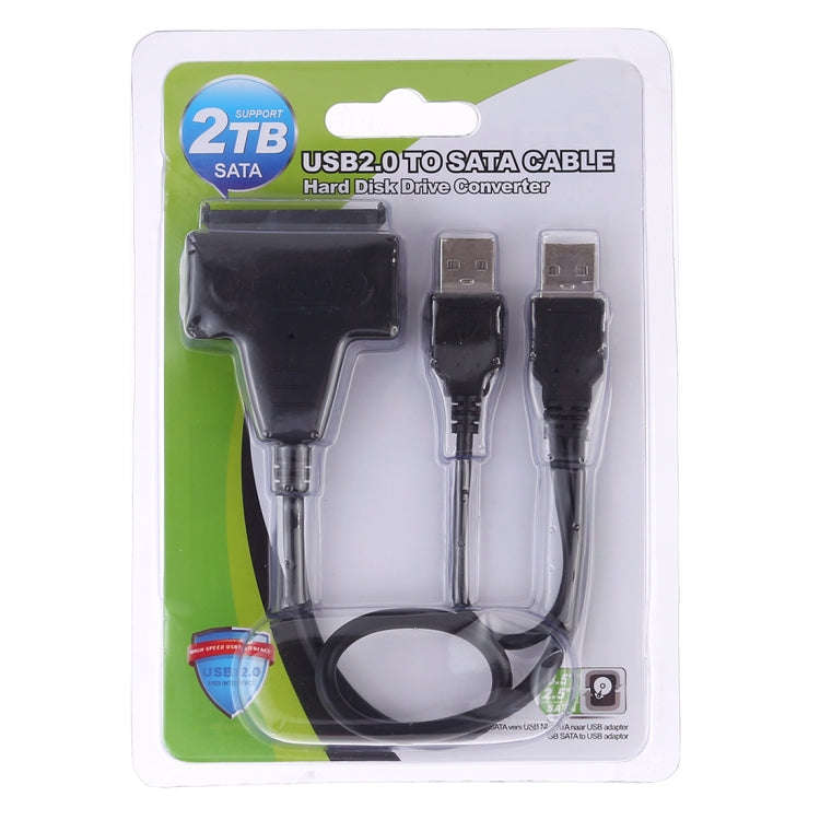 USB 2.0 to 7+15 Pin 22Pin SATA Data Cable Converter Adapter with Box Case for 2.5 / 3.5 Inch Hard...
