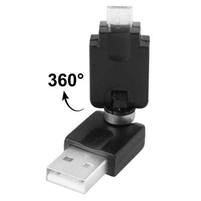USB 2.0 AM to Micro USB 360 Degree Swivel Adapter for Galaxy S IV / i9500 / S III / i9300 /Note I...