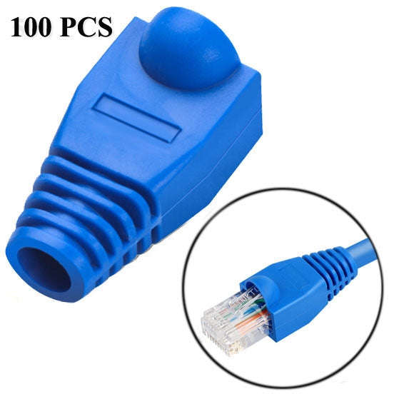Network Cable Boots Cap Cover for RJ45, Blue (100 pcs in one packaging , the price is for 100 pcs...