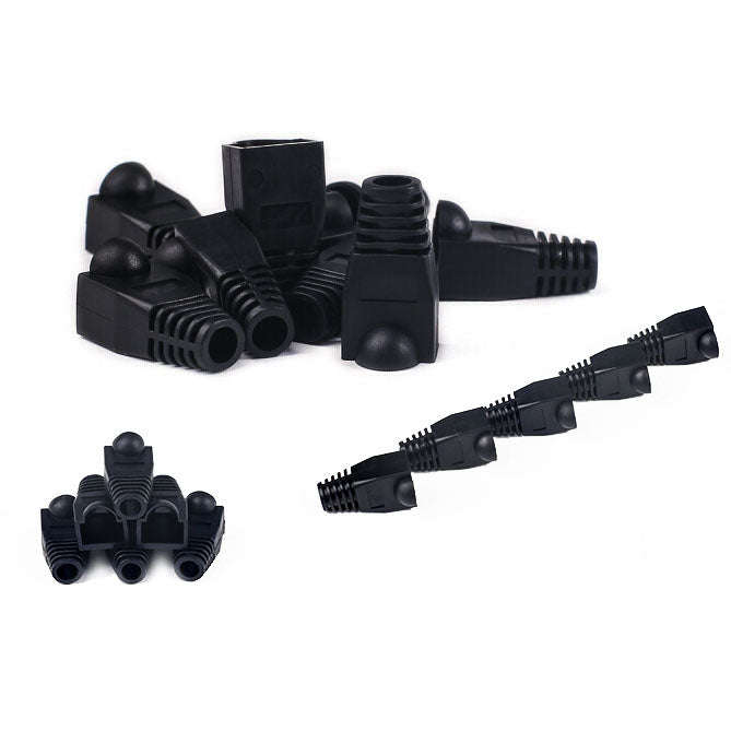 Network Cable Boots Cap Cover for RJ45, Black (100 pcs in one packaging , the price is for 100 pc...