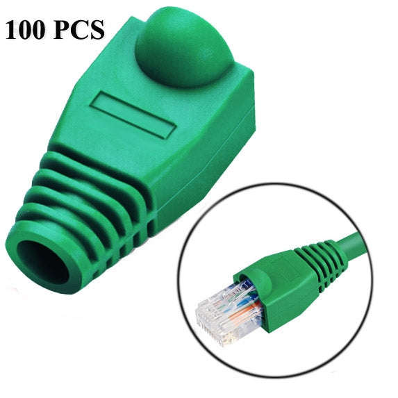 Network Cable Boots Cap Cover for RJ45, Green (100 pcs in one packaging , the price is for 100 pc...