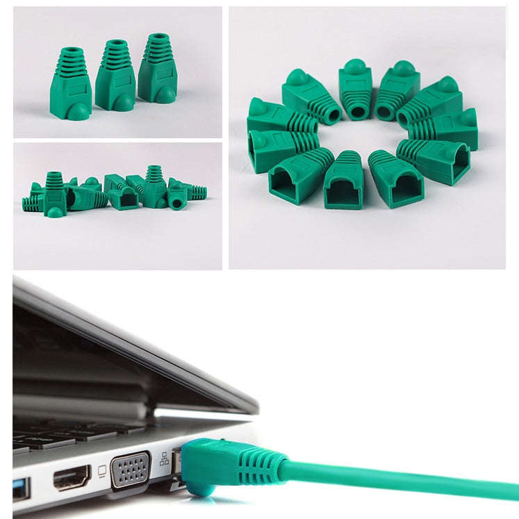 Network Cable Boots Cap Cover for RJ45, Green (100 pcs in one packaging , the price is for 100 pc...