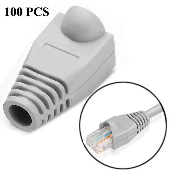 Network Cable Boots Cap Cover for RJ45, Grey (100 pcs in one packaging , the price is for 100 pcs...