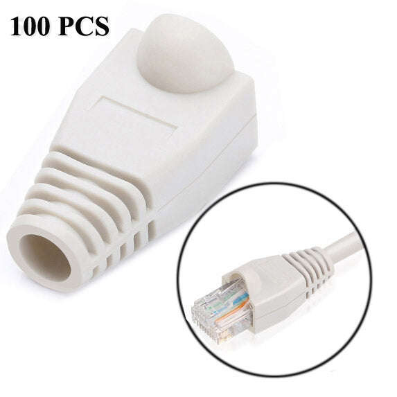Network Cable Boots Cap Cover for RJ45, White (100 pcs in one packaging , the price is for 100 pc...