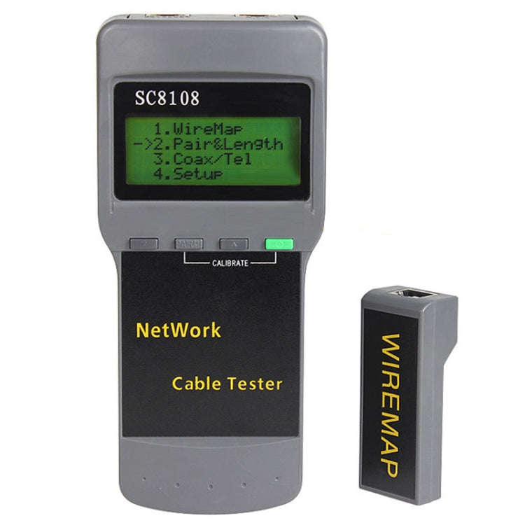 Portable Wireless Network cable Tester SC8108 LCD Digital PC Data Network CAT5 RJ45 LAN Phone Cab...