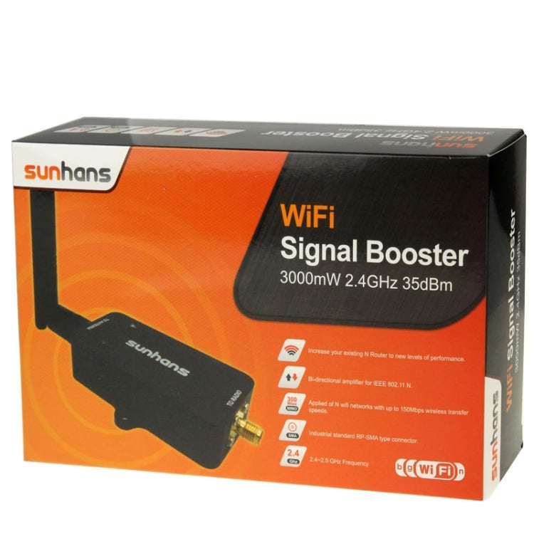 Sunhans SH24BTA-N 35dBm 2.4GHz 3W 11N/G/B WiFi Signal Booster WiFi Amplifier Wireless Repeater(UK...