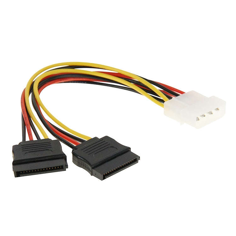 2 x 15 Pin to 4 Pin to 4 Pin Serial SATA Power Adapter Cable, Core Material: Aluminium + Magnesiu...
