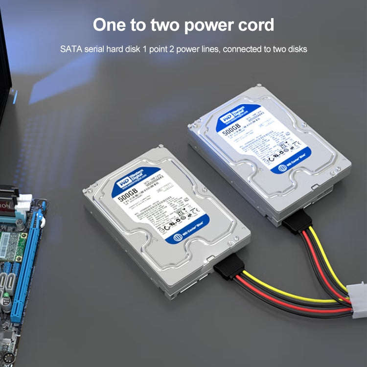 2 x 15 Pin to 4 Pin to 4 Pin Serial SATA Power Adapter Cable, Core Material: Aluminium + Magnesiu...