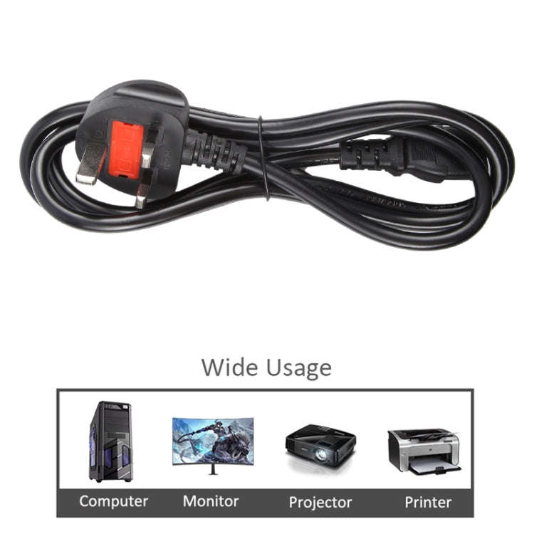 Big UK Plug Computer PC Power Cord 3 Pin Cable, Length:1.5m