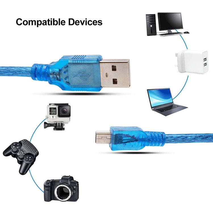 USB 2.0 AM to Mini USB Male Adapter Cable , Length: 30cm (Blue)