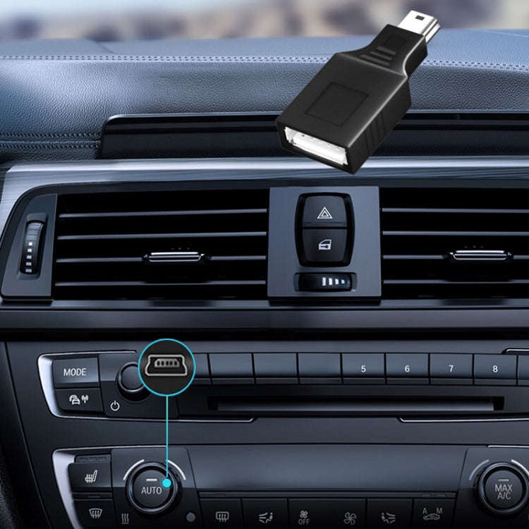 Mini USB Male to USB 2.0 Female Adapter with OTG Function(Black)