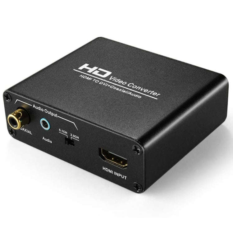 HDV-339 Full HD HDMI to DVI + Digital Coax / Analog Stereo Audio Converter Adapter(Black)