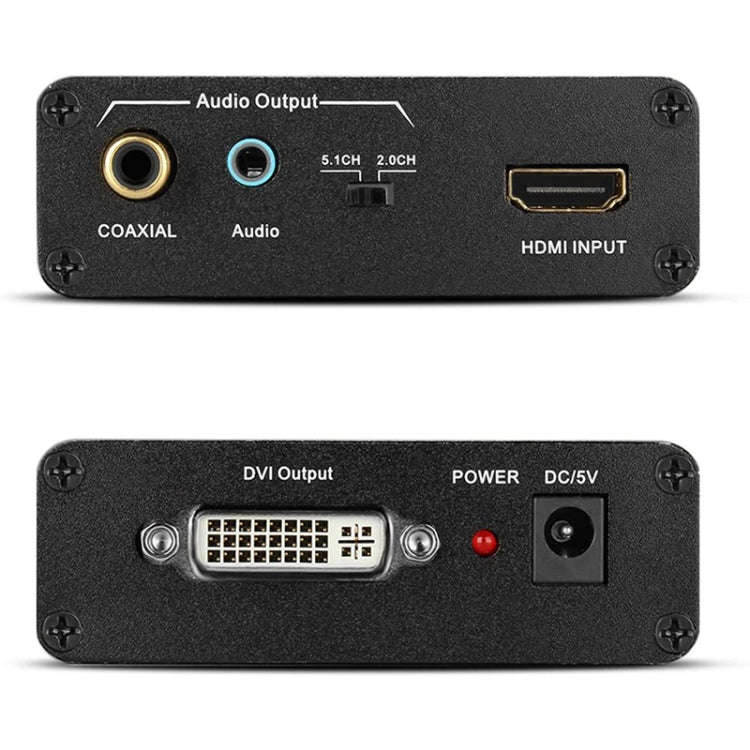 HDV-339 Full HD HDMI to DVI + Digital Coax / Analog Stereo Audio Converter Adapter(Black)