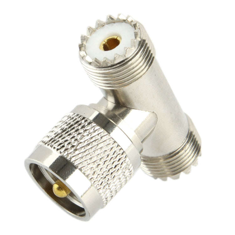 UHF Male to 2 x UHF Female Adapter(Silver)