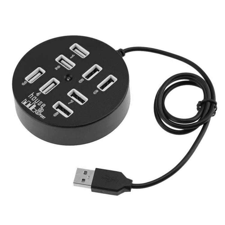 High Speed 8 Ports USB 2.0 Portable Round Hub, Length: 60cmRound Circular 8 Ports USB 2.0 Hub Mul...