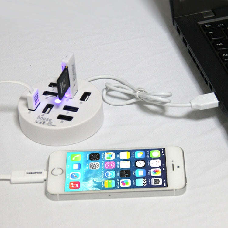 High Speed 8 Ports USB 2.0 Portable Round Hub, Length: 60cmRound Circular 8 Ports USB 2.0 Hub Mul...