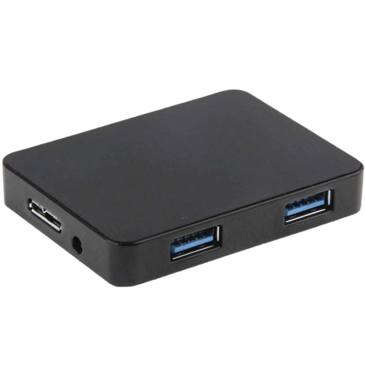 CR-H302 Mirror Surface 4 Ports USB 3.0 Super Speed 5Gbps HUB + 60cm USB 3.0 Transmission Cable(Bl...