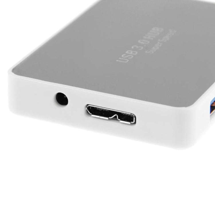 CR-H302 Mirror Surface 4 Ports USB 3.0 Super Speed 5Gbps HUB + 60cm USB 3.0 Transmission Cable(Wh...