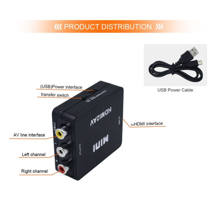 VK-126 Mini HD HDMI to AV/CVBS Video Converter Adapter