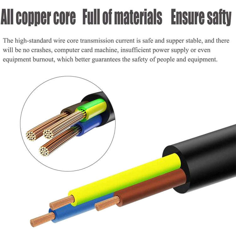 High Quality 3 Prong Style US Notebook AC Power Cord, Length: 1.8m