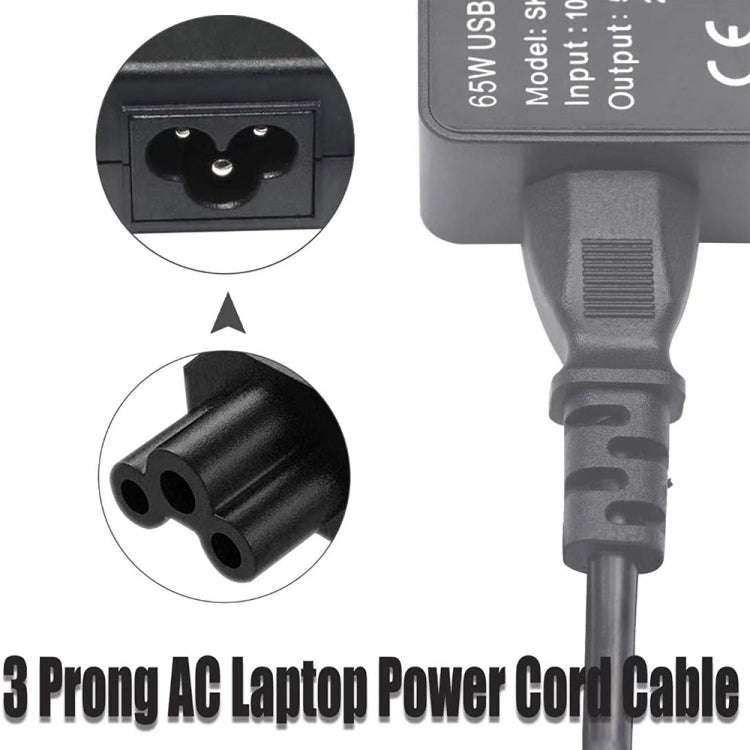 High Quality 3 Prong Style US Notebook AC Power Cord, Length: 1.8m