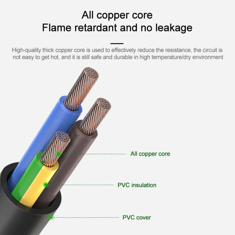 High Quality 3 Prong Style US Notebook AC Power Cord, Length: 1.8m