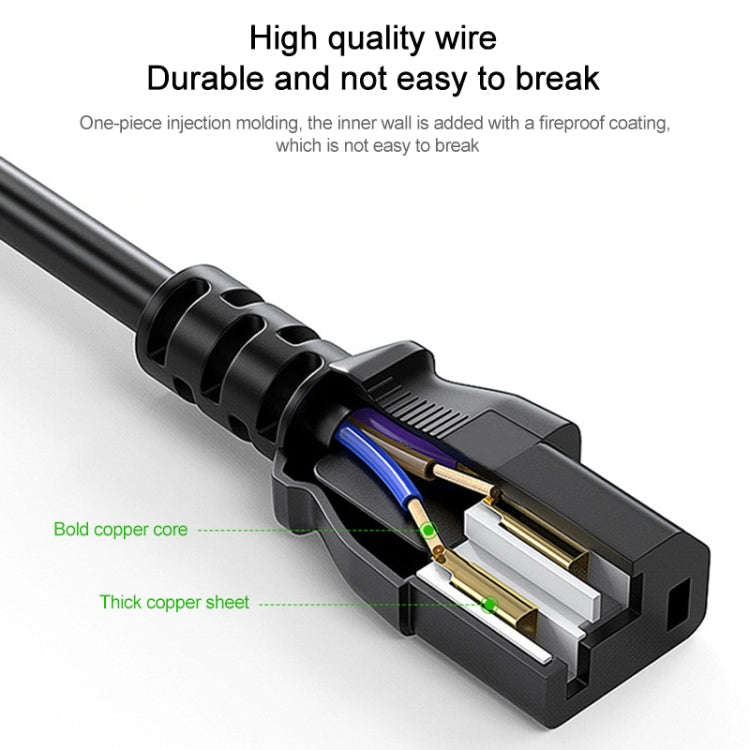 High Quality 3 Prong Style US Notebook AC Power Cord, Length: 1.8m