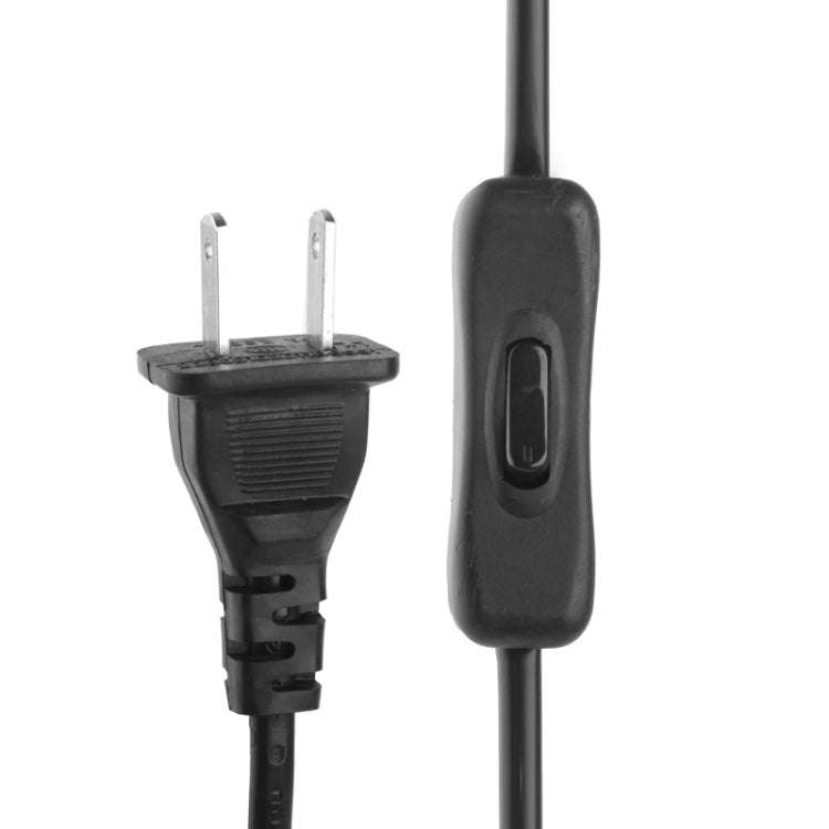 2 Prong Style US Plug AC Power Cord with 304 Switch, Length: 1.5m(Black)